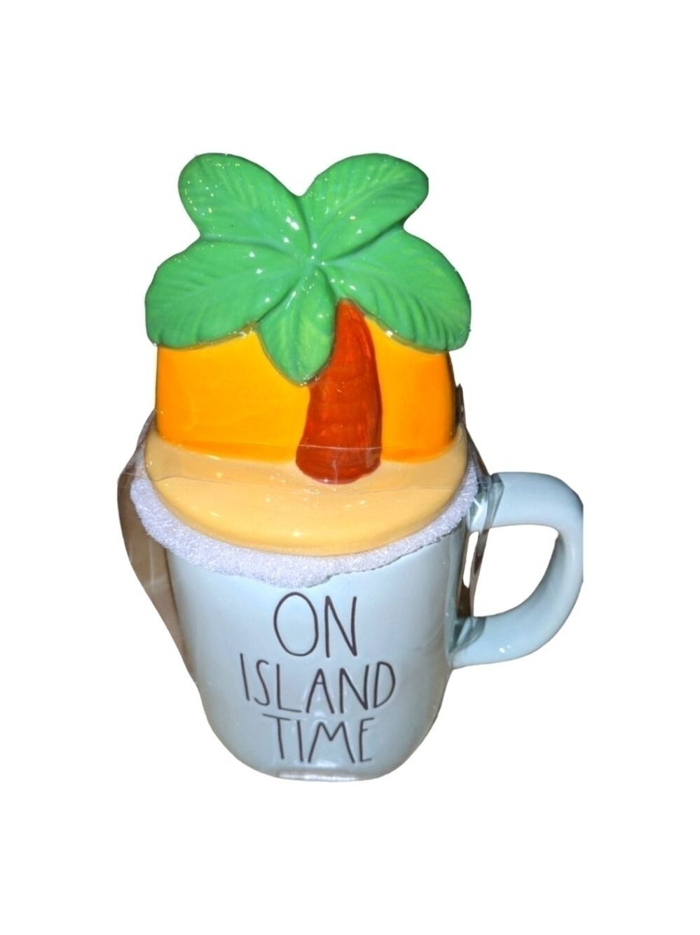 Rae Dunn On Island Time Palm Tree Lidded Mug In Box Giftable NEW